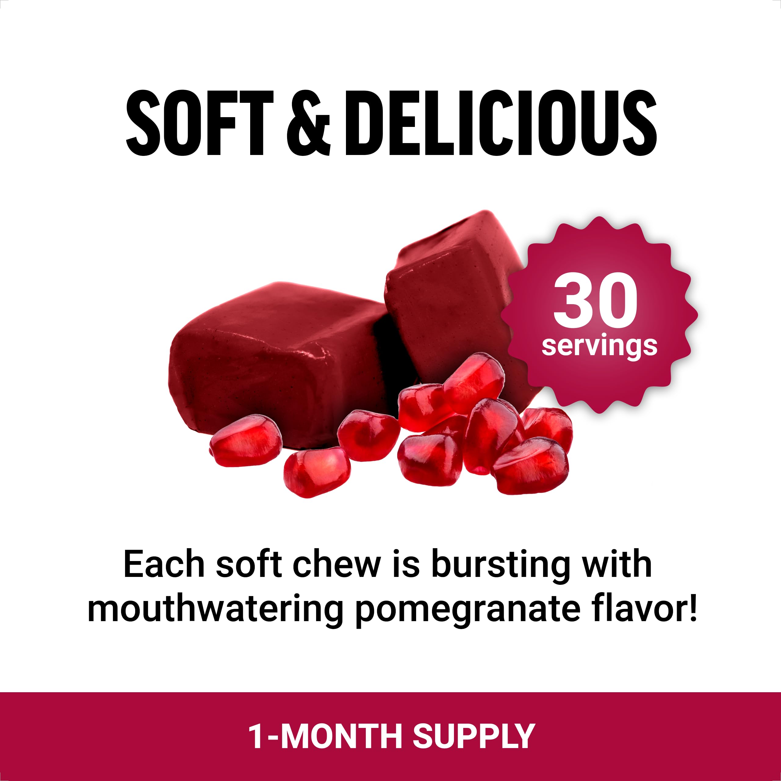 Foto 4 pulgar | Suplemento Force Factor Pomegranate Soft Chews 30 Unidades - Venta Internacional