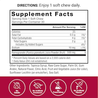 Foto 4 | Suplemento Force Factor Pomegranate Soft Chews 30 Unidades - Venta Internacional