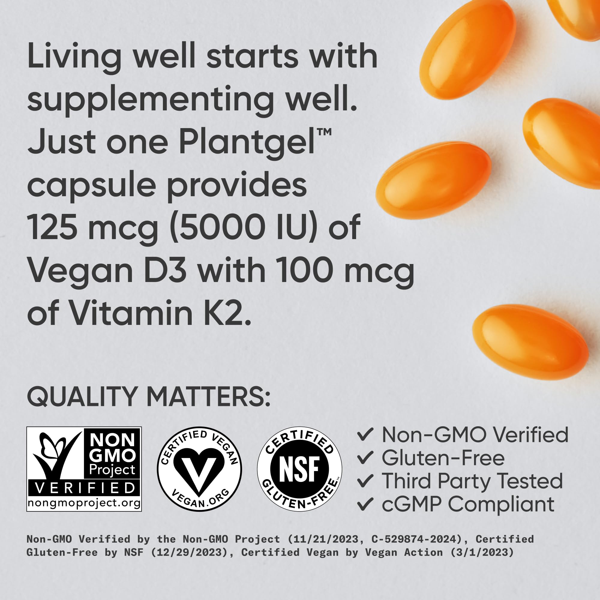 Foto 5 pulgar | Vitamina D3 y K2  Sports Research Vegana 5000 Iu - Venta Internacional