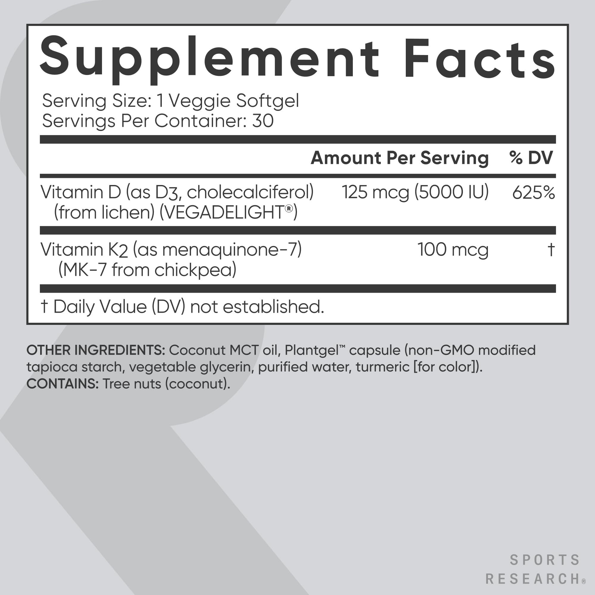 Foto 7 pulgar | Vitamina D3 y K2  Sports Research Vegana 5000 Iu - Venta Internacional