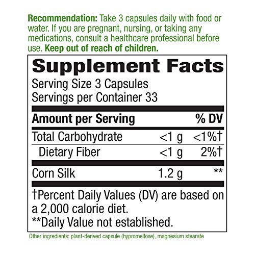 Foto 5 pulgar | Suplemento Nature's Way Corn Silk 1200 Mg 100 Cápsulas - Venta Internacional