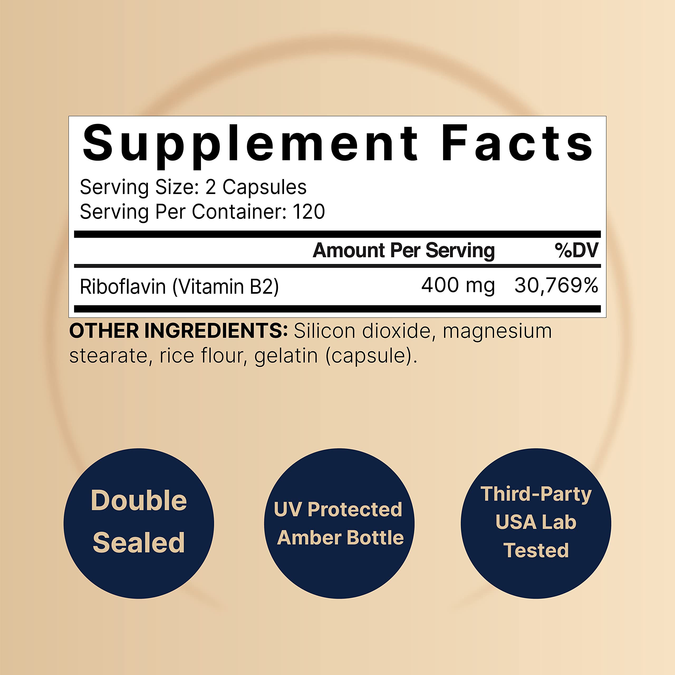 Foto 3 pulgar | Suplemento Naturebell de Vitamina B2 y Riboflavina 400 mg 240 Cápsulas - Venta Internacional