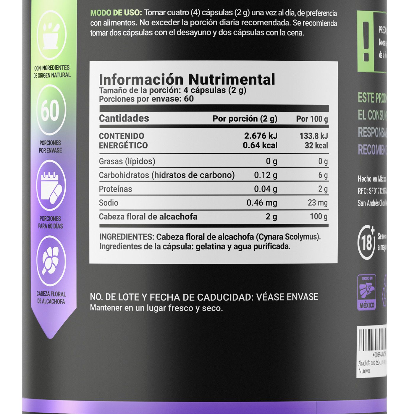 Foto 3 pulgar | Suplemento B Life Pure Artichoke de 240 Cápsulas