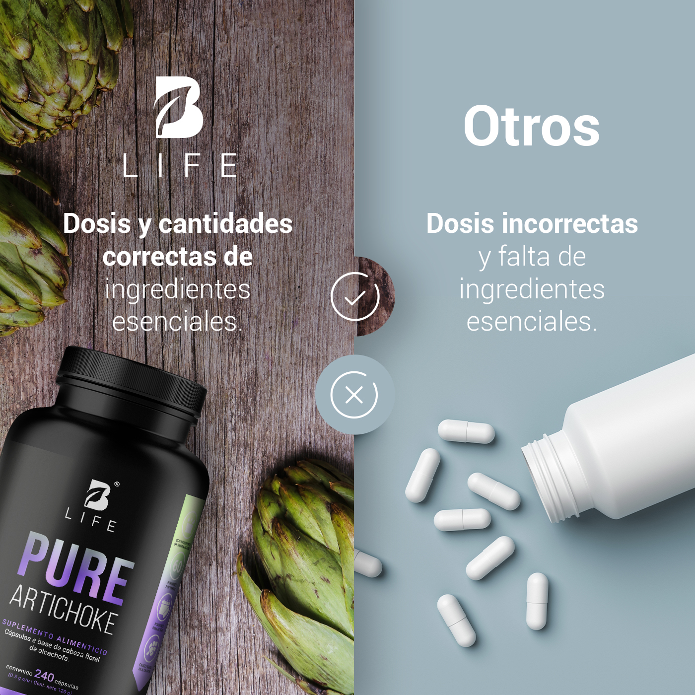 Foto 5 pulgar | Suplemento B Life Pure Artichoke de 240 Cápsulas