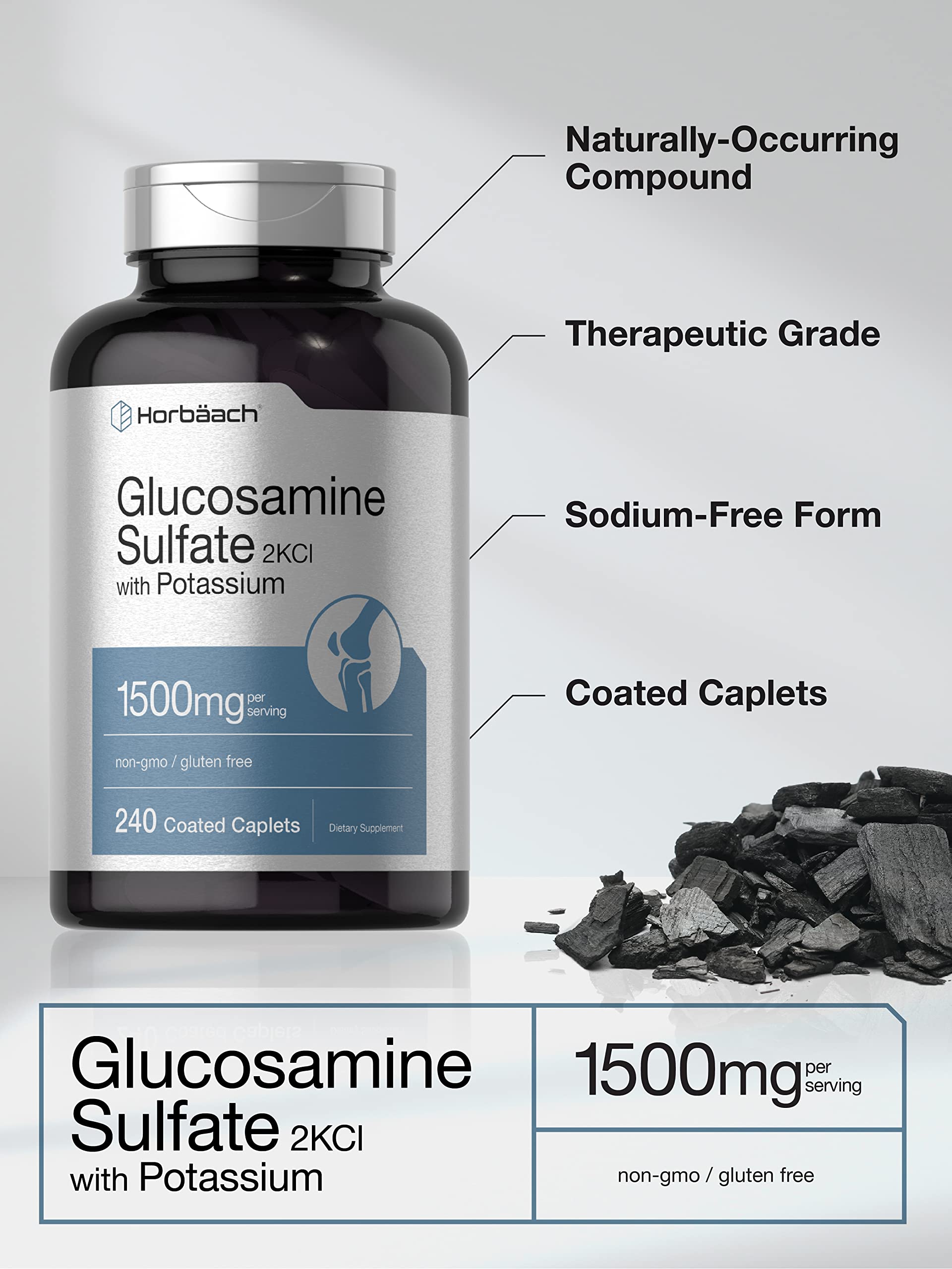 Foto 4 pulgar | Suplemento Horbäach de Sulfato de Glucosamina 1500 mg 240 Cápsulas - Venta Internacional