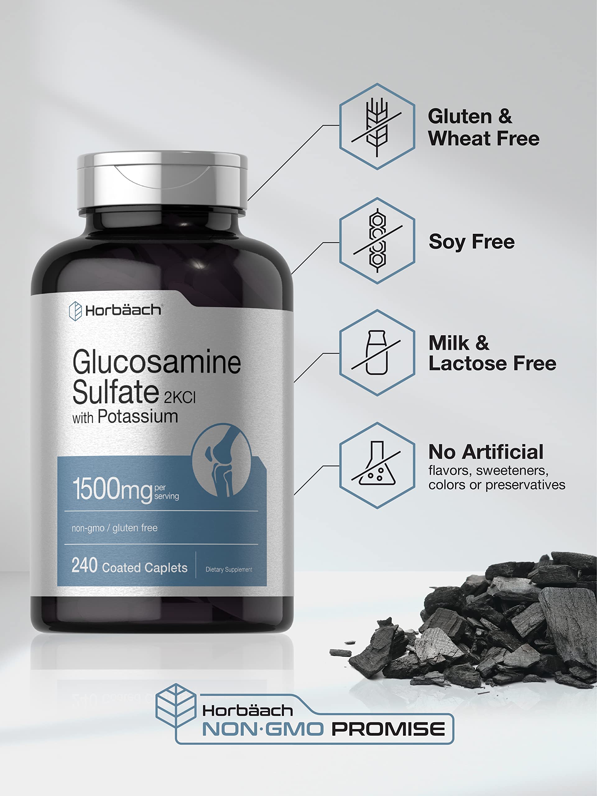 Foto 5 pulgar | Suplemento Horbäach de Sulfato de Glucosamina 1500 mg 240 Cápsulas - Venta Internacional