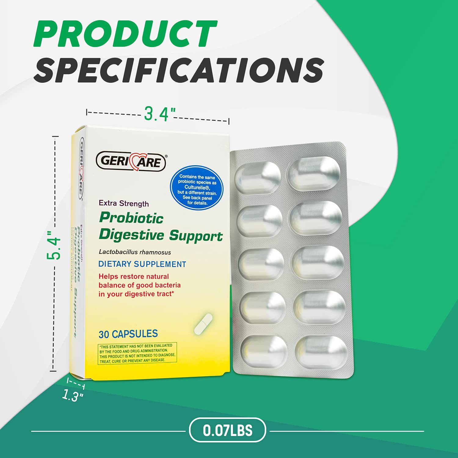 Foto 4 pulgar | Probiotic Gericare Extra Strength 20 Mil Millones de Cfu 30 Cápsulas - Venta Internacional