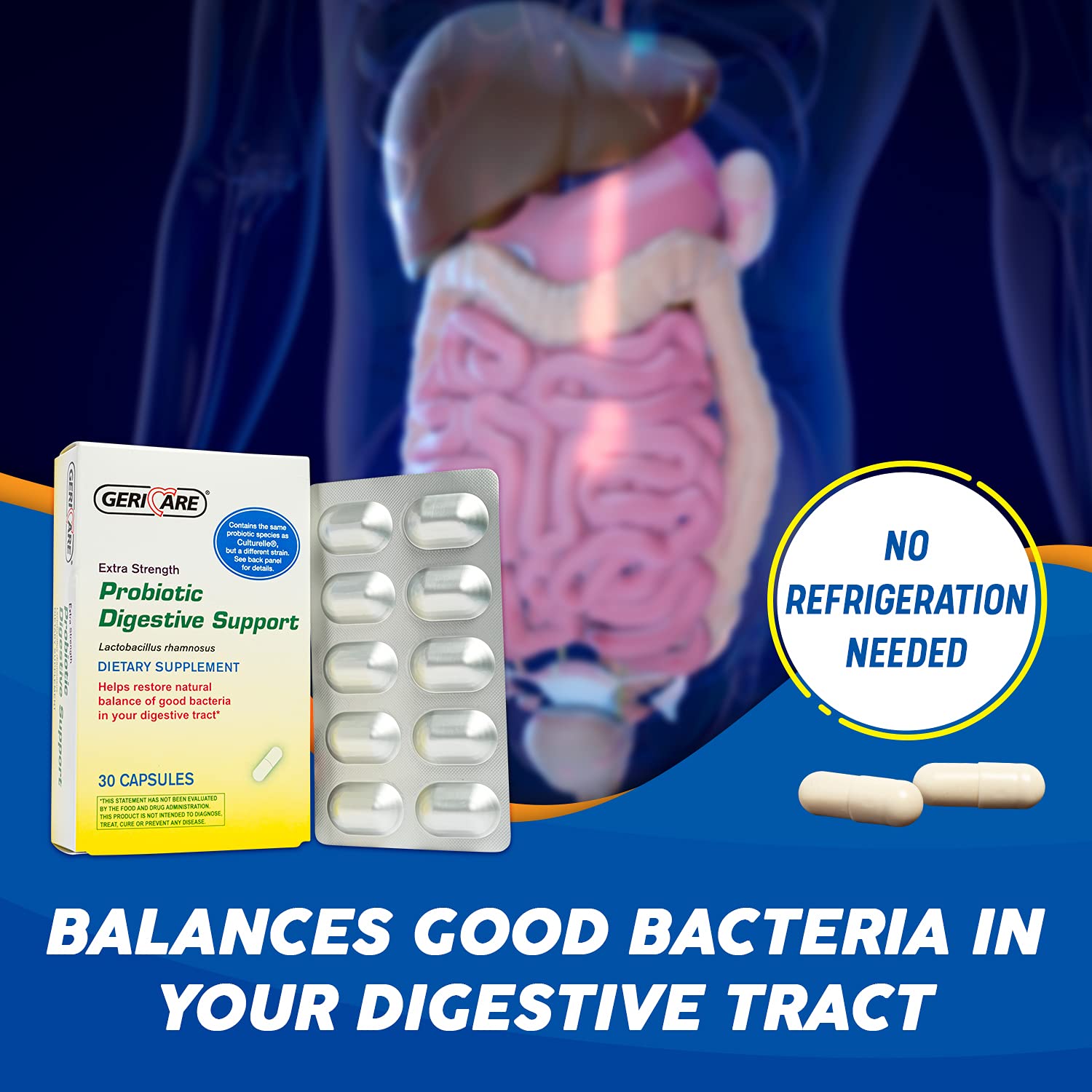 Foto 7 pulgar | Probiotic Gericare Extra Strength 20 Mil Millones de Cfu 30 Cápsulas - Venta Internacional