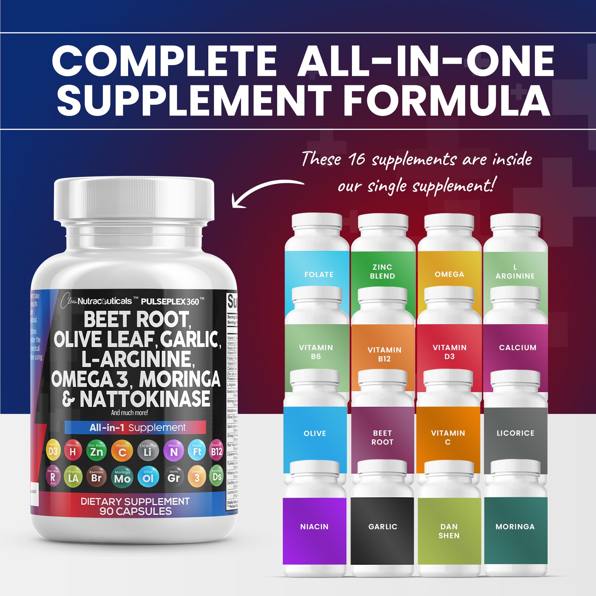 Foto 4 pulgar | Suplemento Nutracéutico Raíz De Remolacha 6000 Mg y Hoja de Olivo 6000 Mg - Venta Internacional