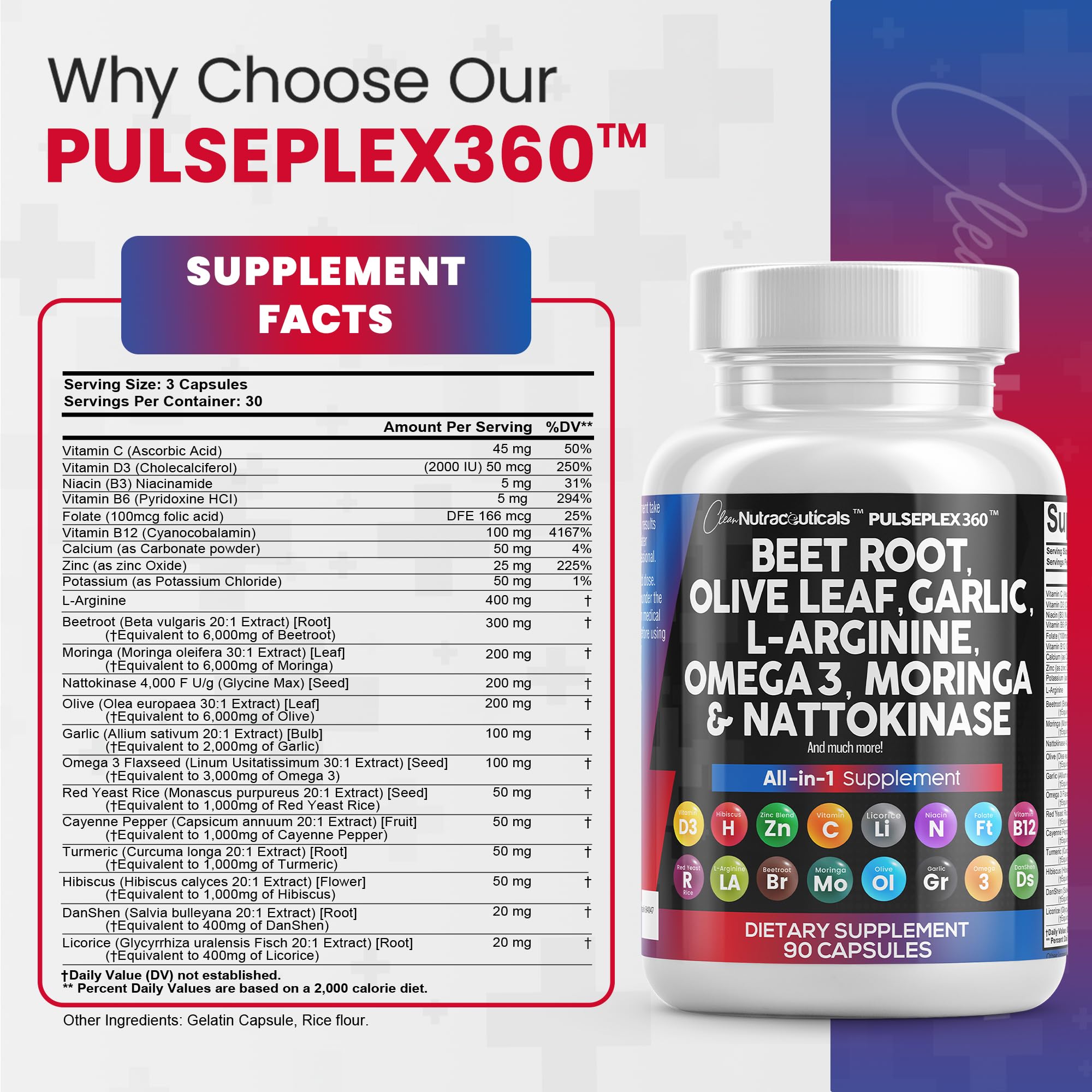 Foto 5 pulgar | Suplemento Nutracéutico Raíz De Remolacha 6000 Mg y Hoja de Olivo 6000 Mg - Venta Internacional