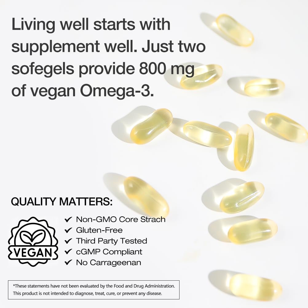 Foto 4 pulgar | Suplemento Vegepower de Aceite de Algas Omega-3 Dha Vegano 90 Cápsulas Blandas - Venta Internacional