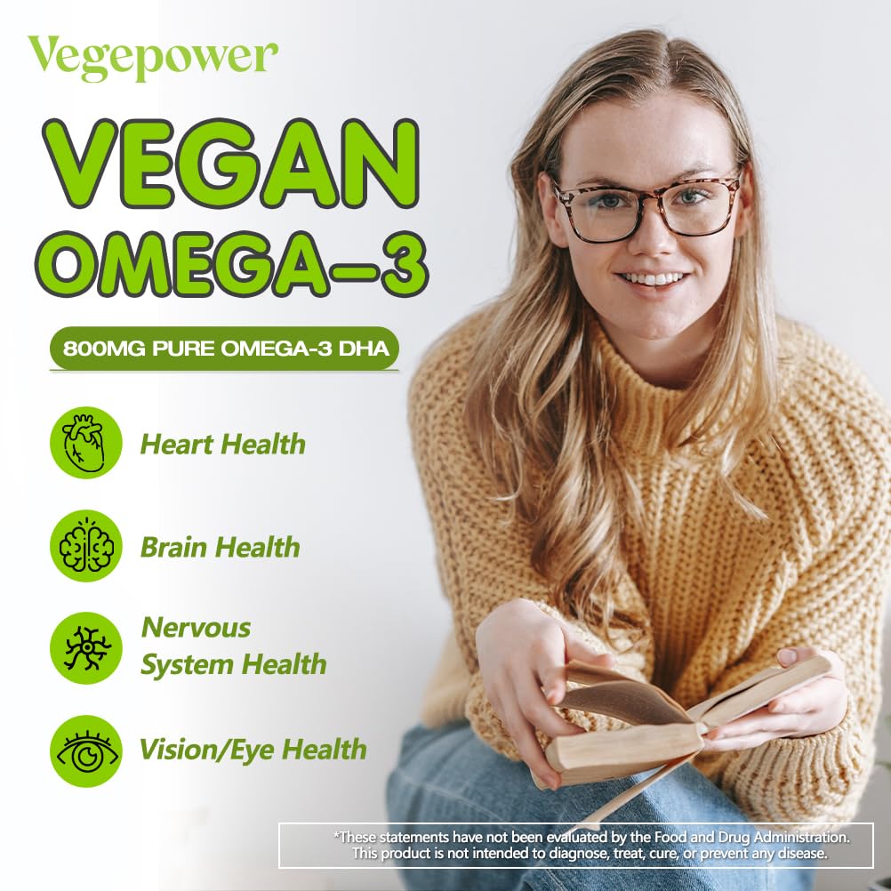 Foto 5 pulgar | Suplemento Vegepower de Aceite de Algas Omega-3 Dha Vegano 90 Cápsulas Blandas - Venta Internacional