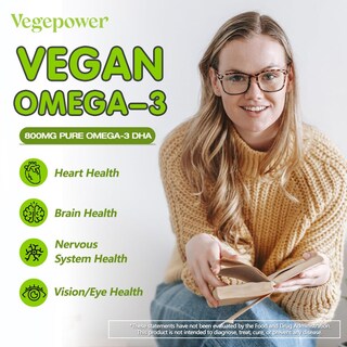 Foto 4 | Suplemento Vegepower de Aceite de Algas Omega-3 Dha Vegano 90 Cápsulas Blandas - Venta Internacional