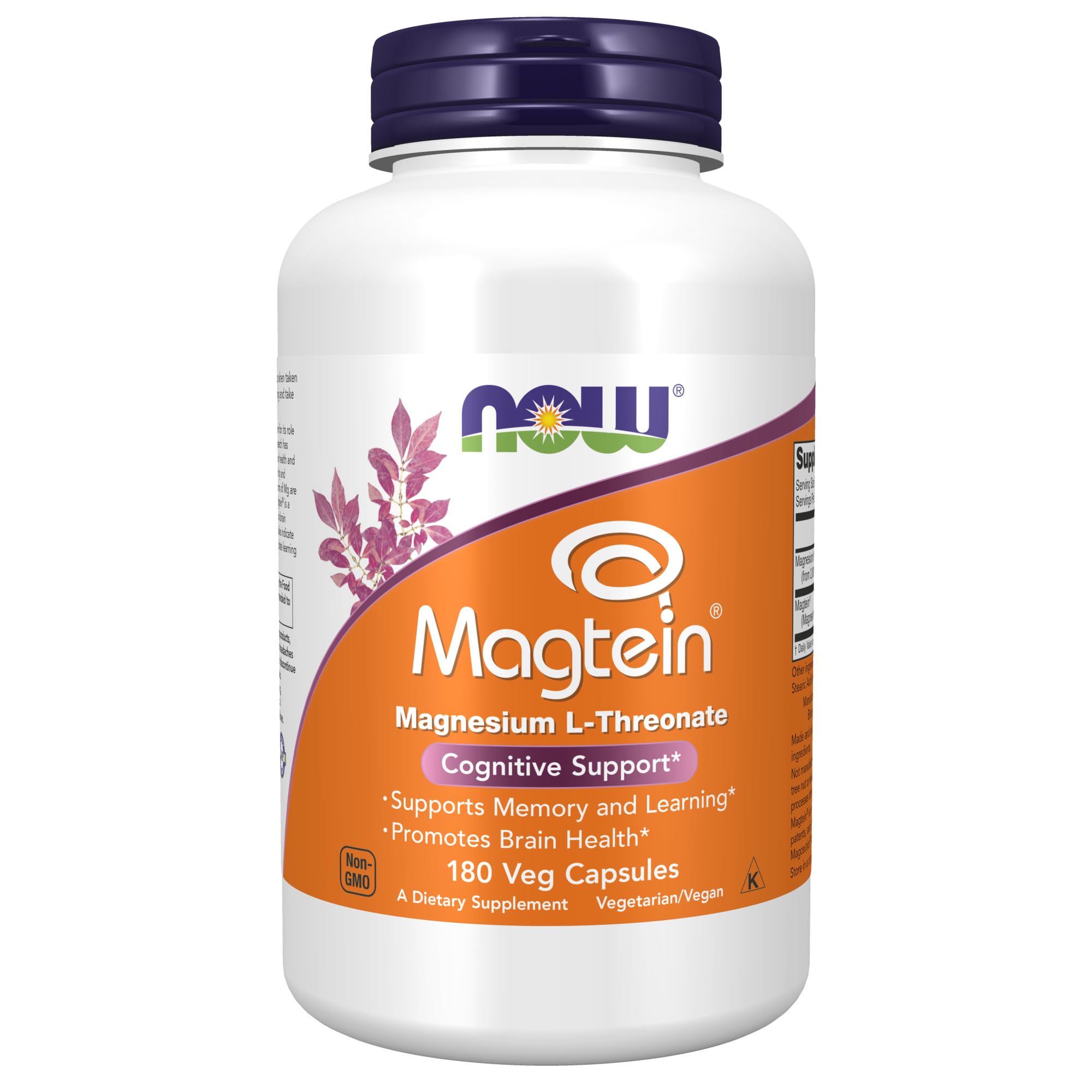 Foto 2 pulgar | Suplemento Now Magtein Magnesio L-Treonato 180 Cápsulas Vegetarianas - Venta Internacional