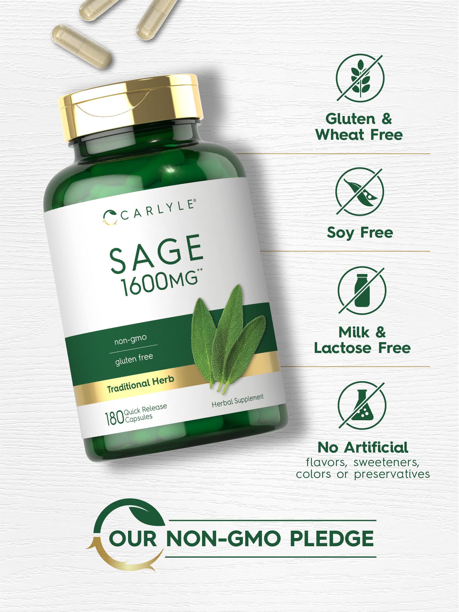 Foto 4 | Suplemento Carlyle Sage de 180 Cápsulas-Venta Internacional