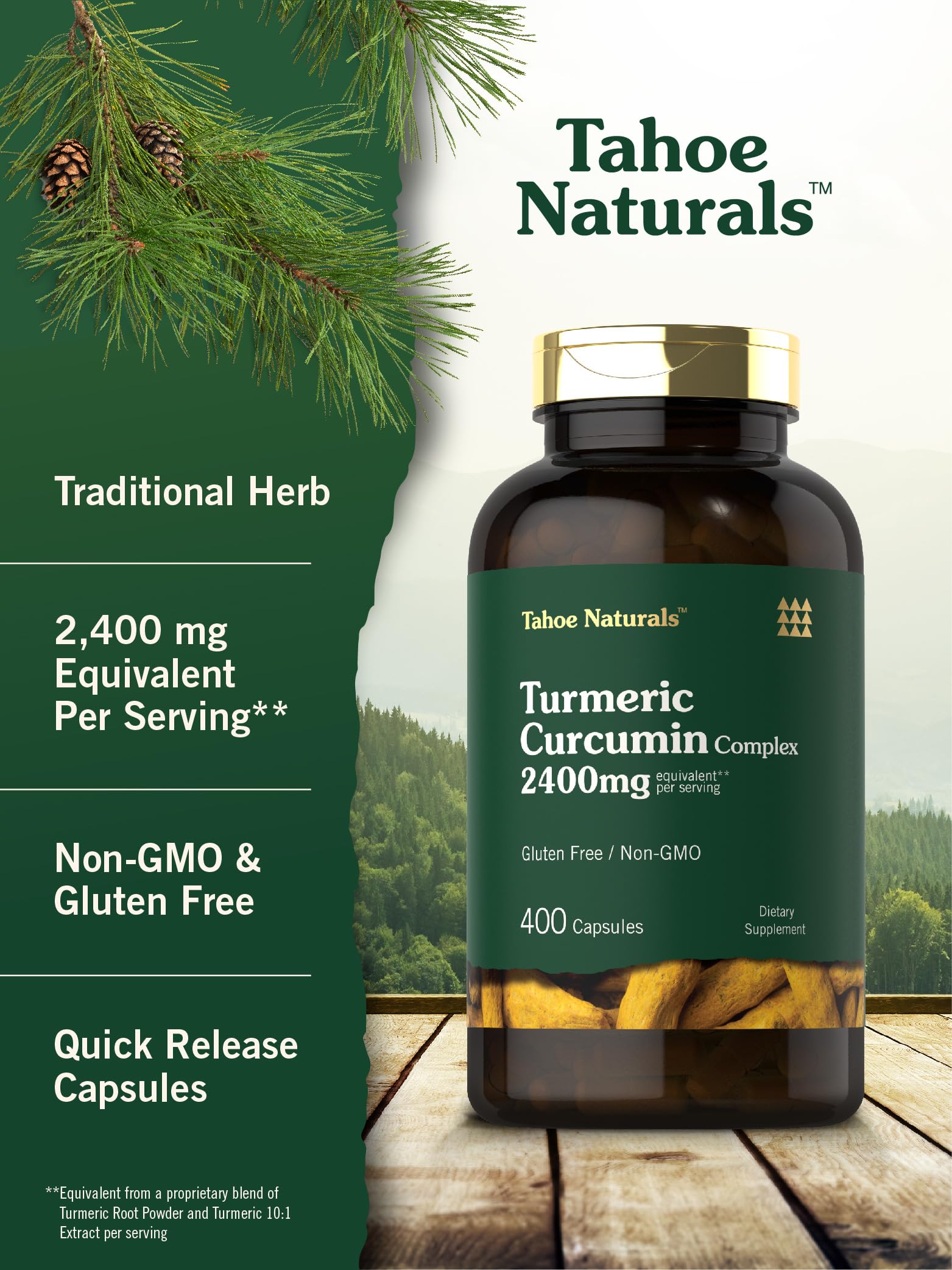 Foto 4 | Suplemento Carlyle Cúrcuma y Curcumina 2400 mg 400 Cápsulas - Venta Internacional