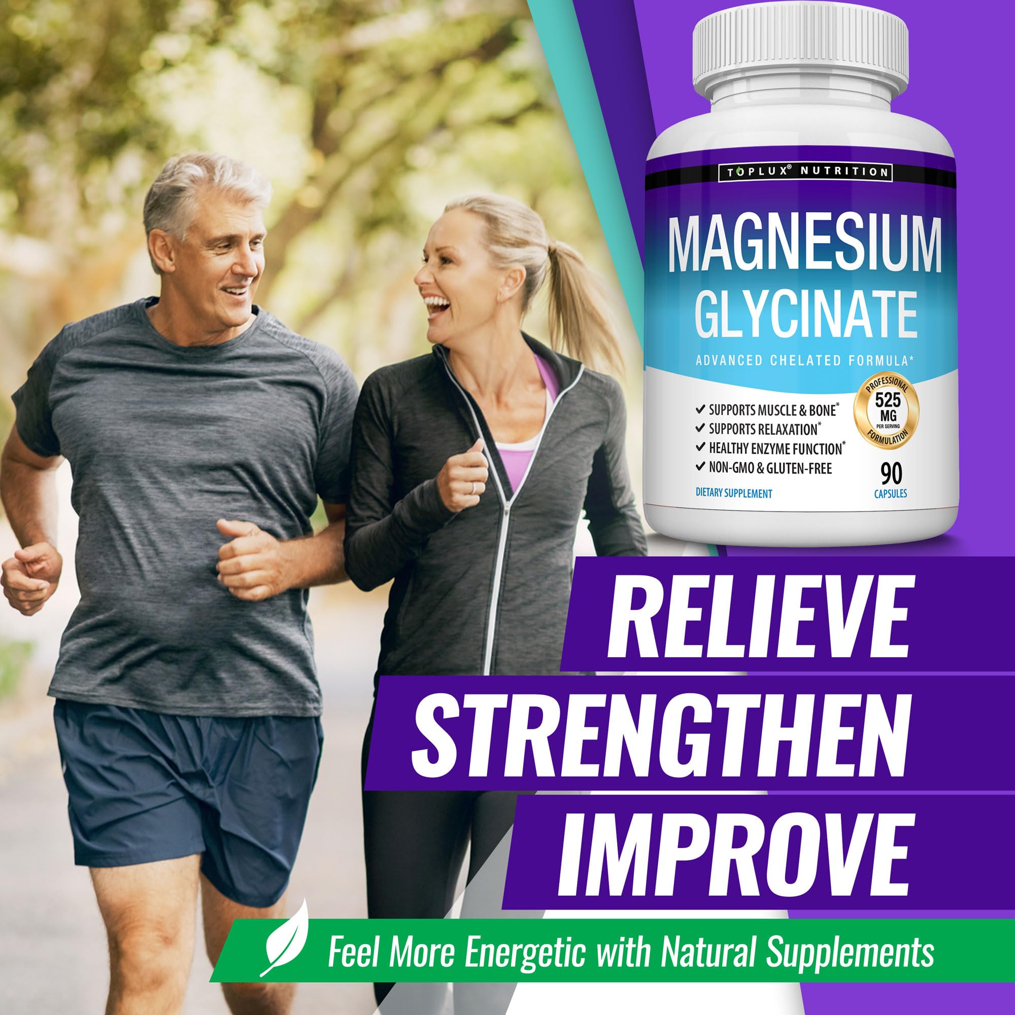 Foto 8 pulgar | Suplemento Toplux de Glicinato de Magnesio 525 Mg 90 Cápsulas - Venta Internacional