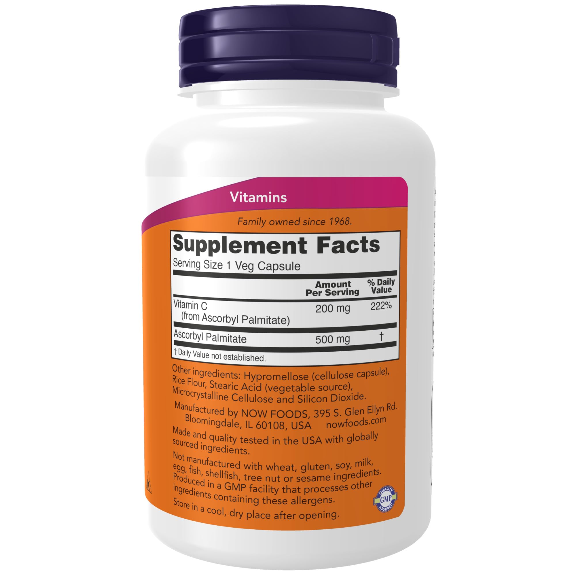 Foto 3 pulgar | Suplementos Now Palmitato de Ascorbilo 500 Mg De Vitamina C Esterificada - Venta Internacional