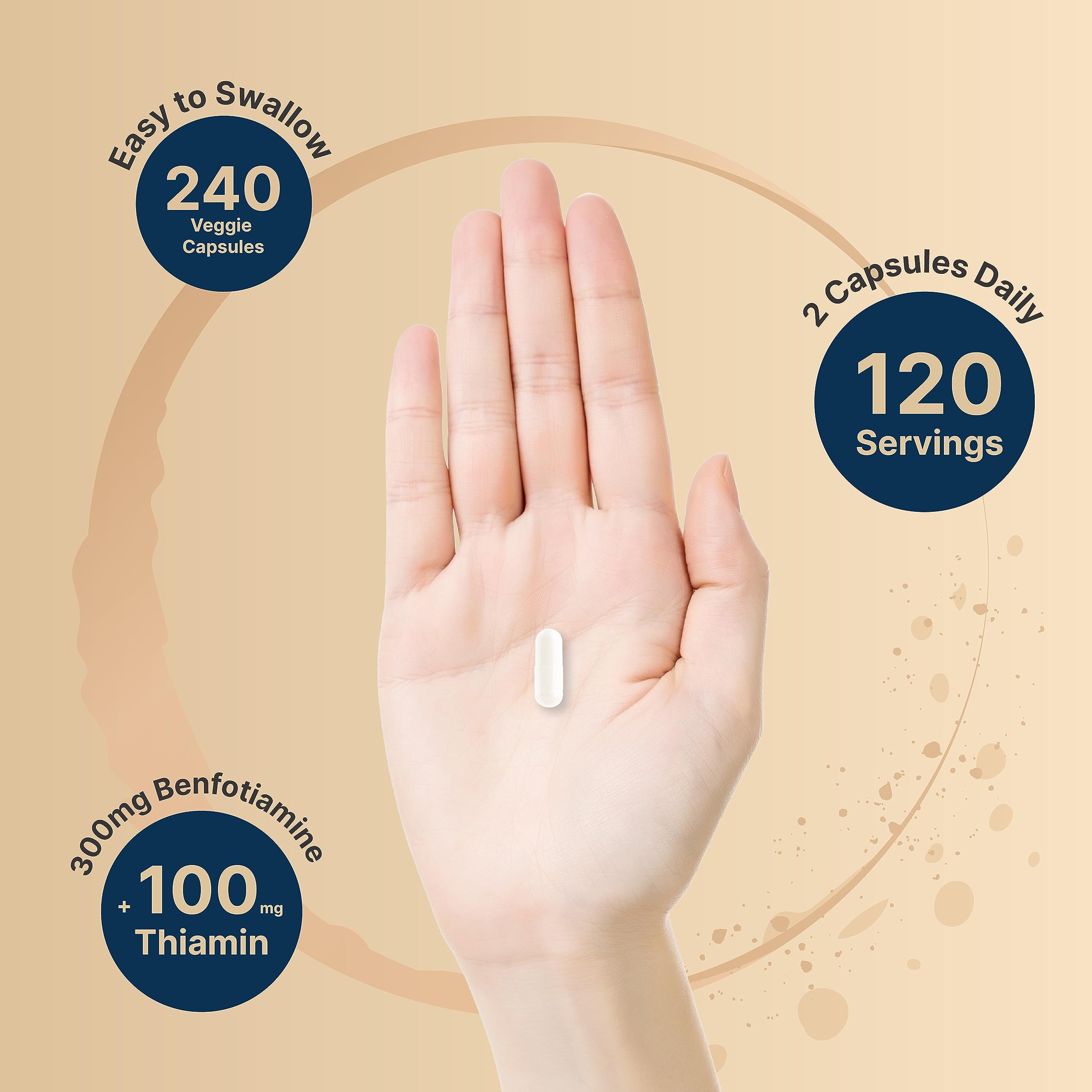 Foto 5 pulgar | Suplemento Naturebell Benfotiamina 300 mg con Tiamina 100 mg - Venta Internacional