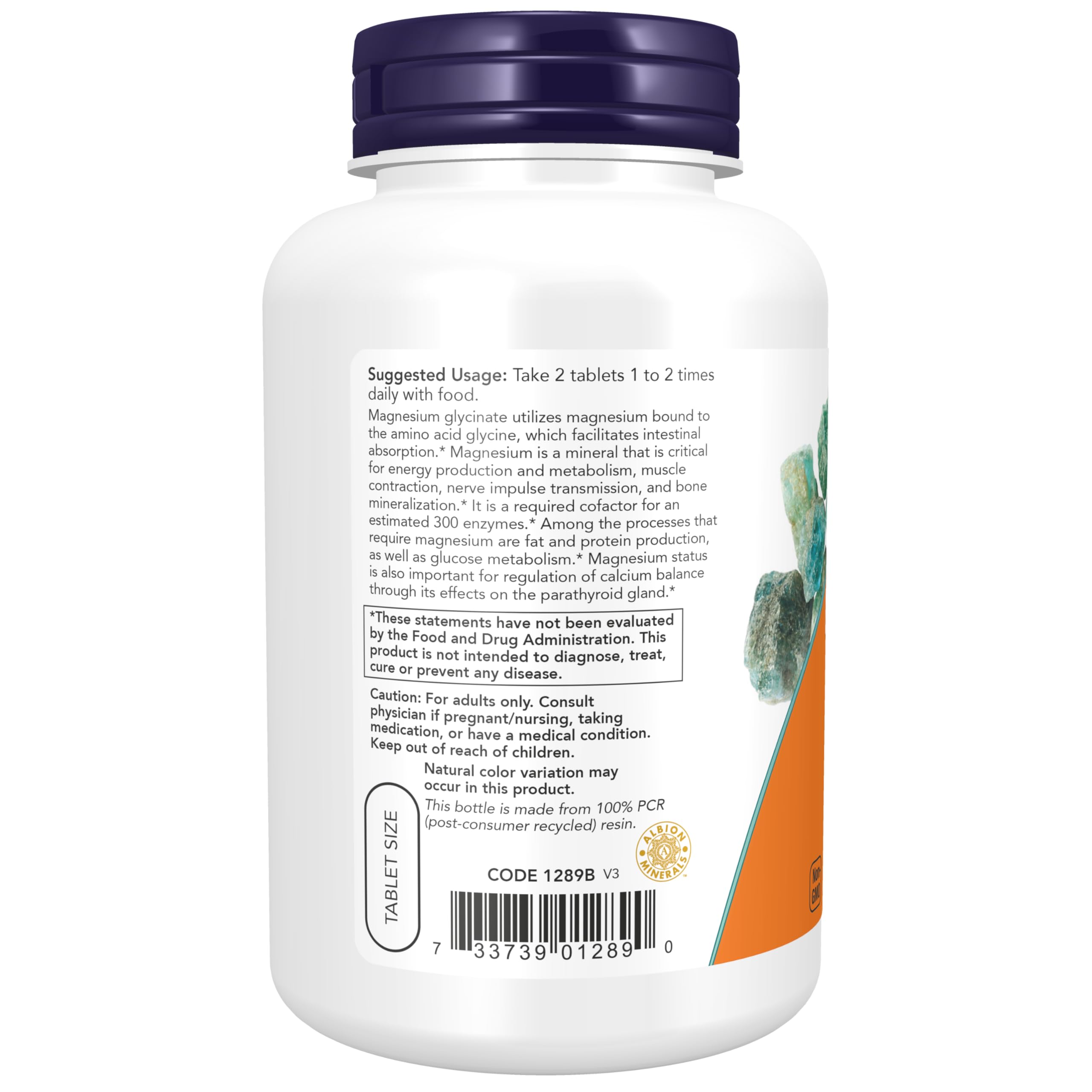Foto 4 pulgar | Suplemento de Magnesio Glicinato 100 mg 180 comprimidos - NOW Supplements
