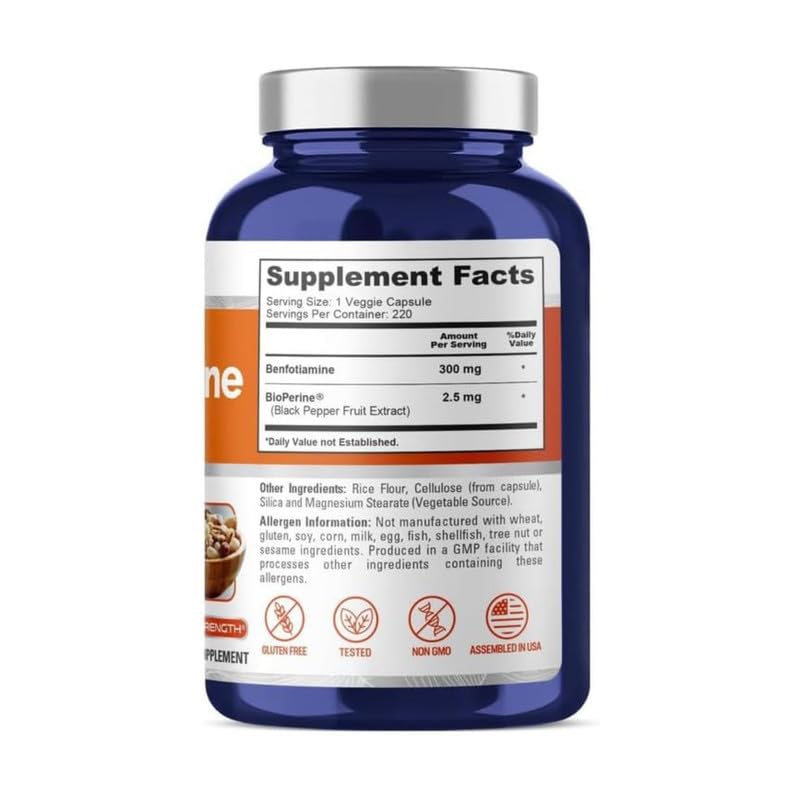 Foto 3 pulgar | Suplemento Nusapure Benfotiamina 300 Mg 220 Cápsulas Vegetarianas - Venta Internacional