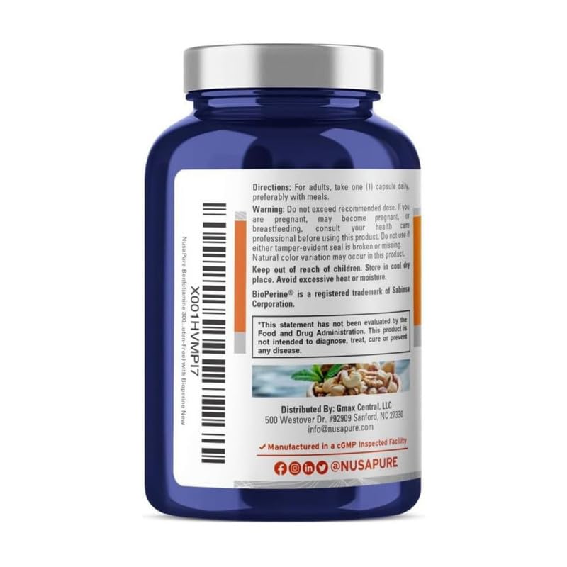 Foto 4 pulgar | Suplemento Nusapure Benfotiamina 300 Mg 220 Cápsulas Vegetarianas - Venta Internacional