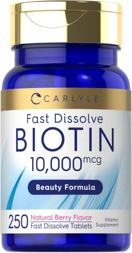 Foto 1 | Suplemento Carlyle Biotina de 10000 Mcg 250 Tabletas De Disolución Rápida - Venta Internacional