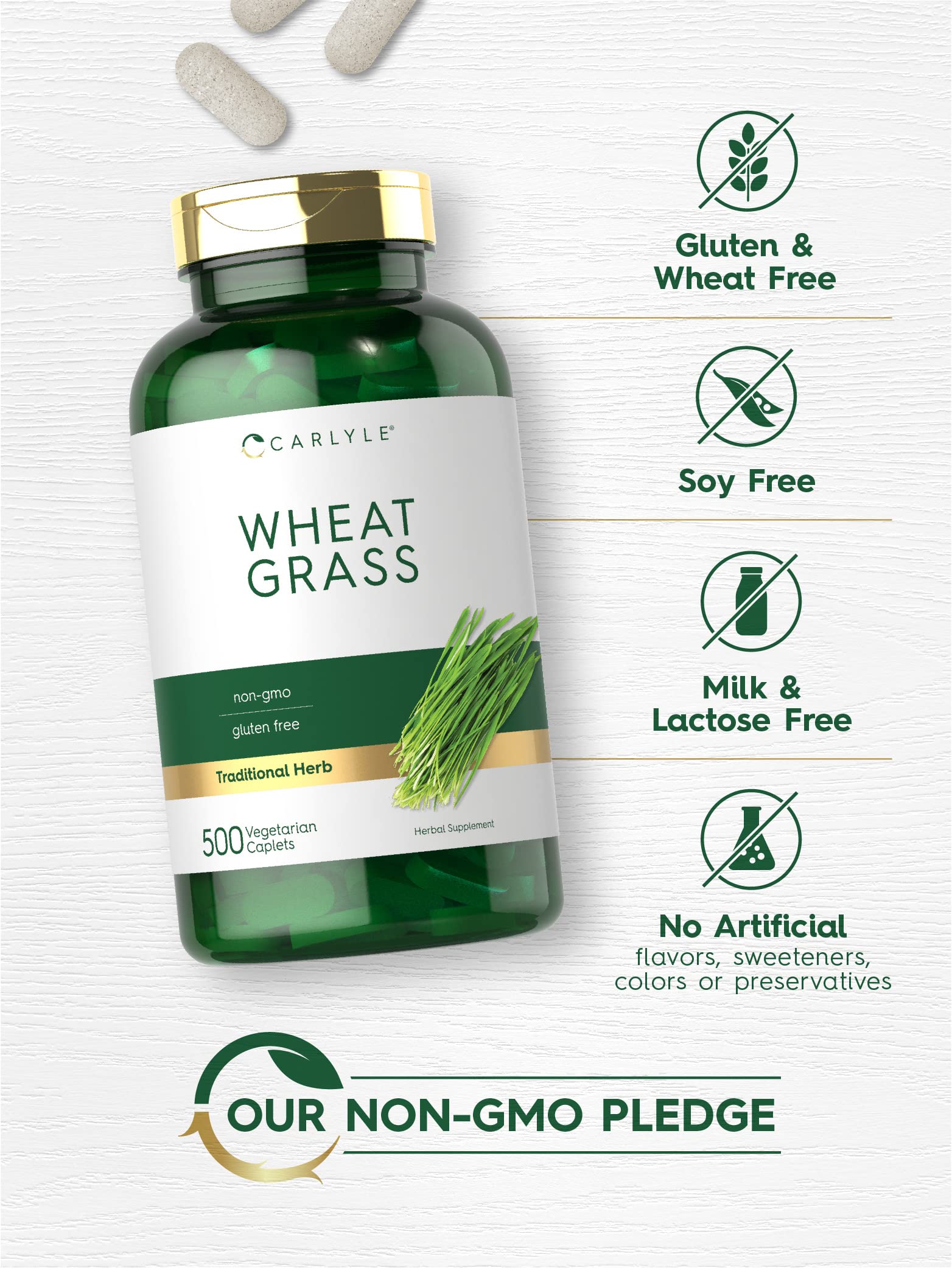 Foto 5 pulgar | Suplemento Carlyle Wheat Grass 500 Cápsulas Vegetarianas - Venta Internacional