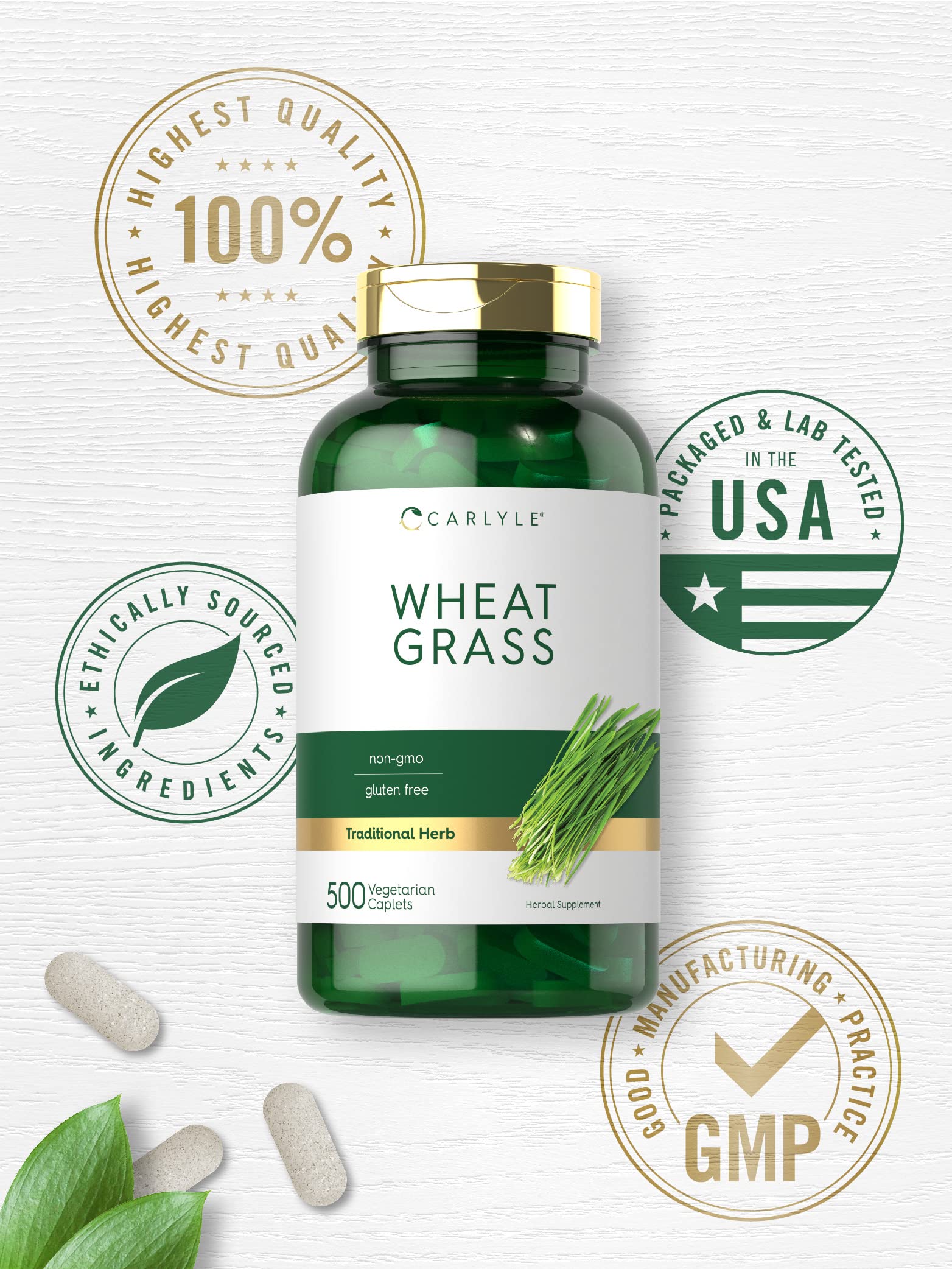 Foto 6 pulgar | Suplemento Carlyle Wheat Grass 500 Cápsulas Vegetarianas - Venta Internacional