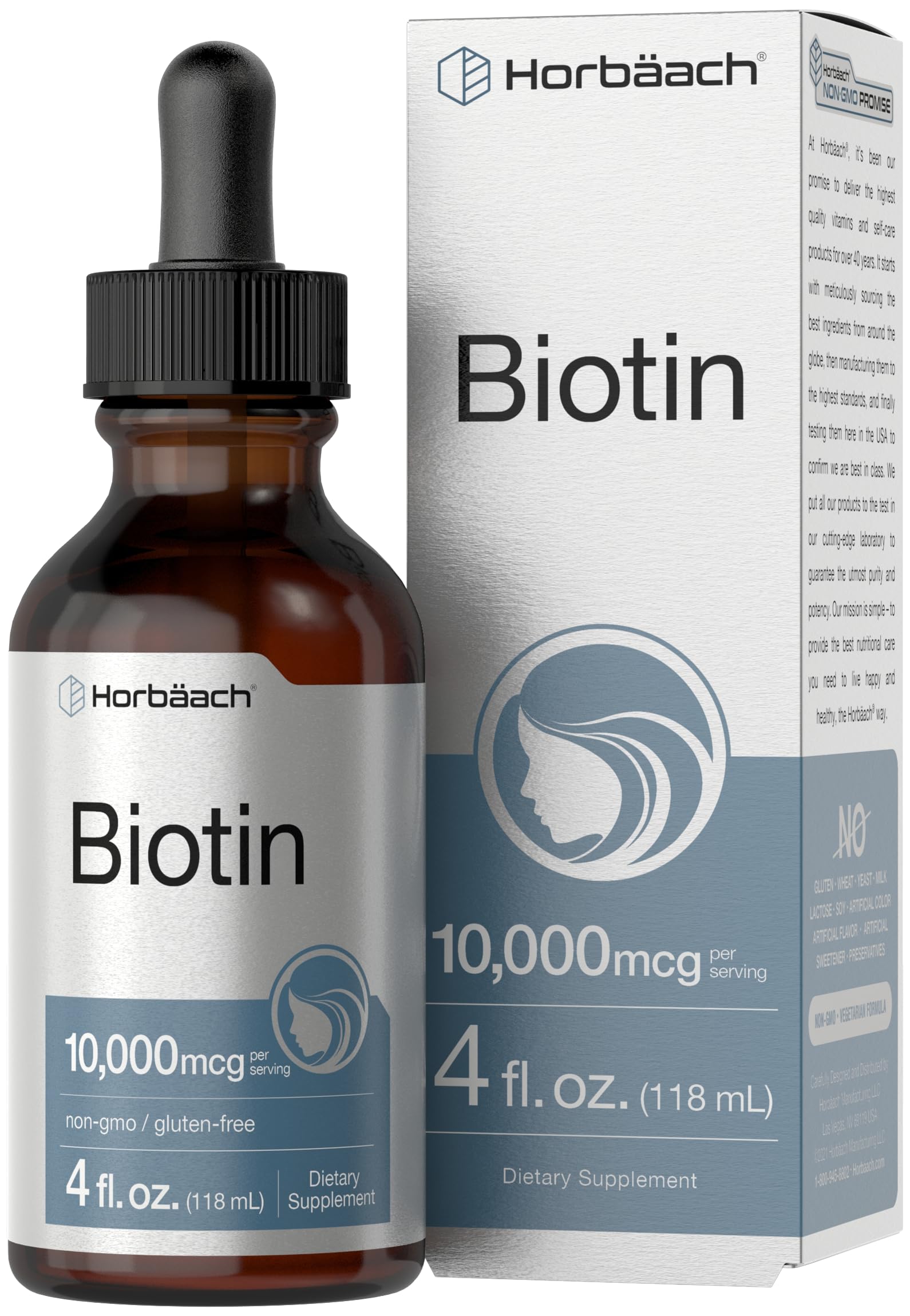 Foto 2 pulgar | Suplemento Horbaach Gotas Líquidas De Biotina 10000 mcg 120 ml - Venta Internacional