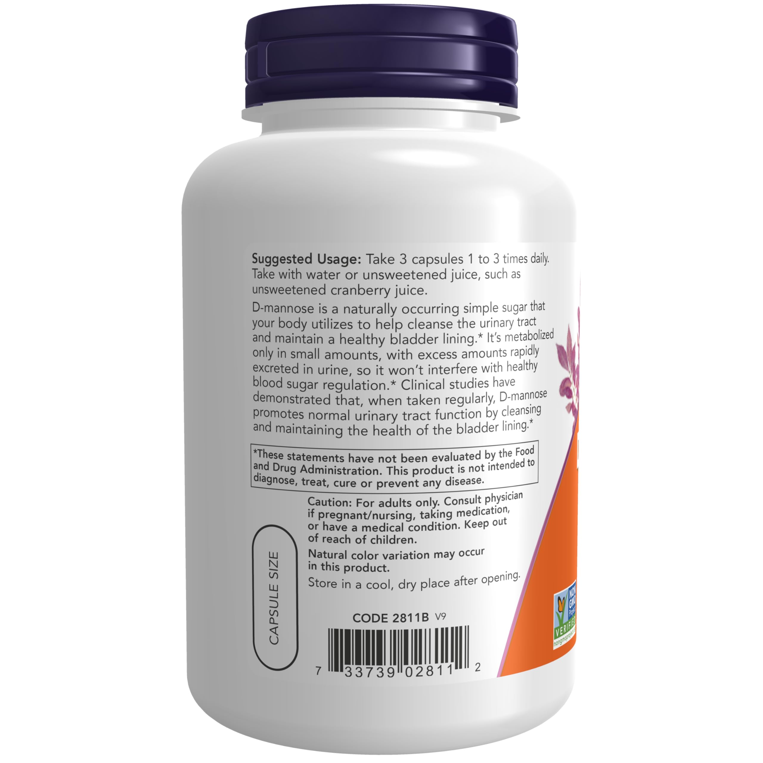 Foto 4 pulgar | Supplement Now D-Manosa 500 mg 120 Cápsulas - Venta Internacional