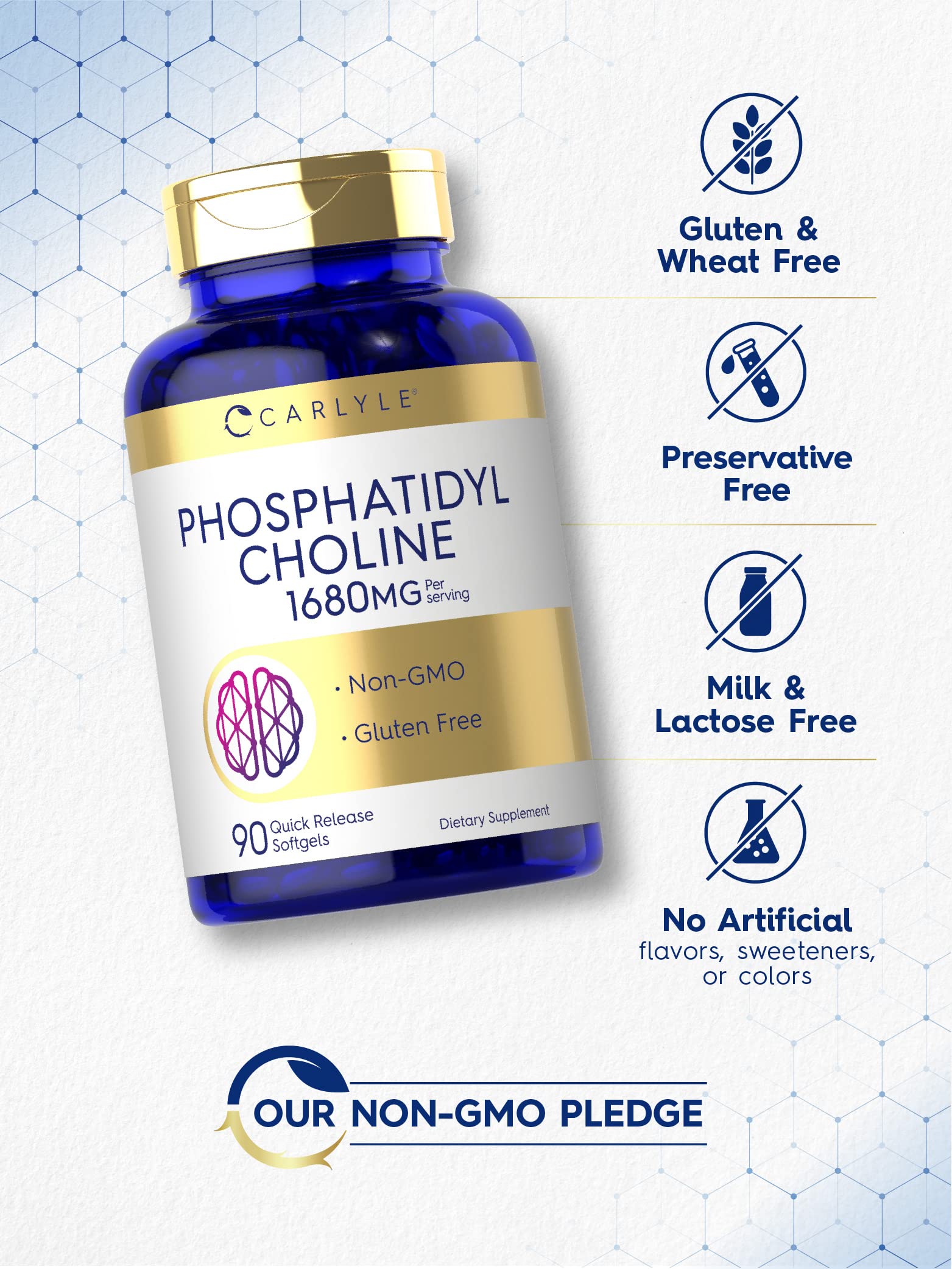 Foto 4 | Suplemento de Fosfatidilcolina Carlyle 1680mg - 90 Cápsulas Blandas
