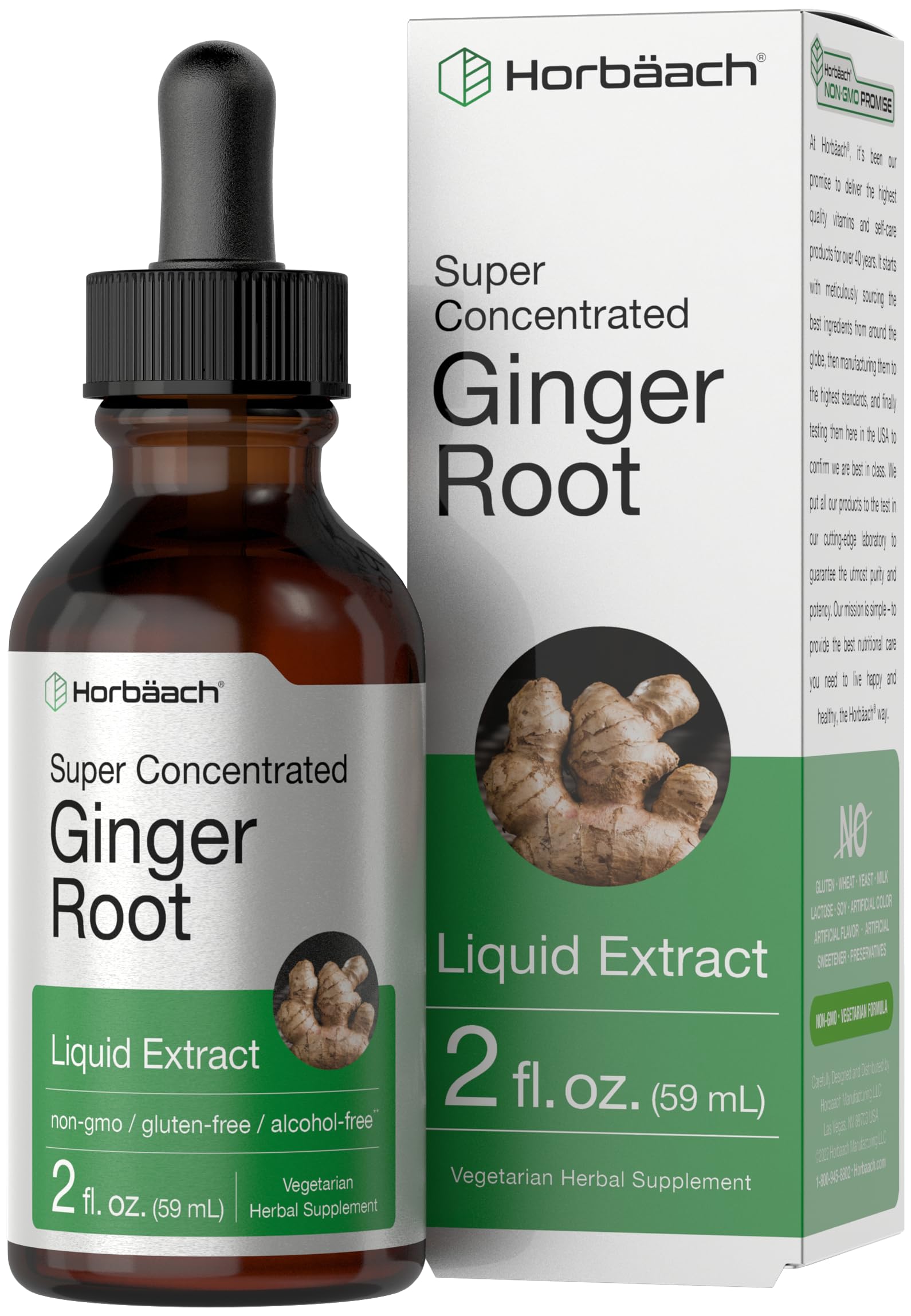 Suplemento Líquido Horbäach Extracto de Raíz de Jengibre 60 ml - Venta Internacional