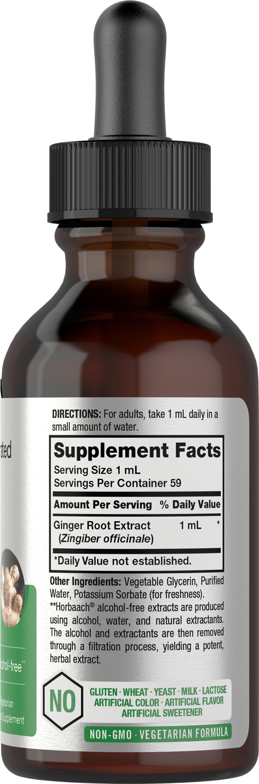 Foto 3 pulgar | Suplemento Líquido Horbäach Extracto de Raíz de Jengibre 60 ml - Venta Internacional