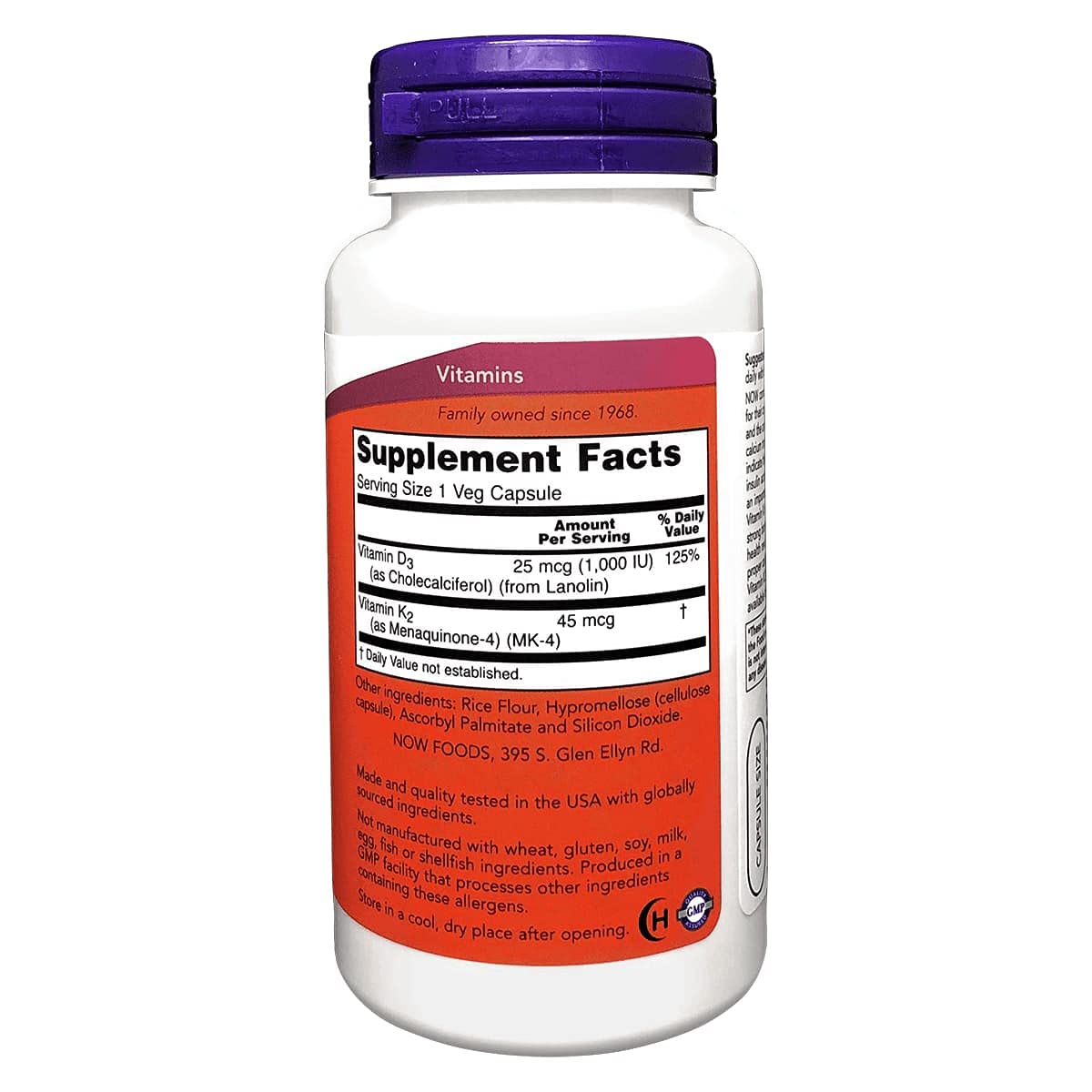 Foto 3 pulgar | Vitamina D-3 y K-2 Supplement Now Foods 120 Cápsulas Vegetarianas - Venta Internacional
