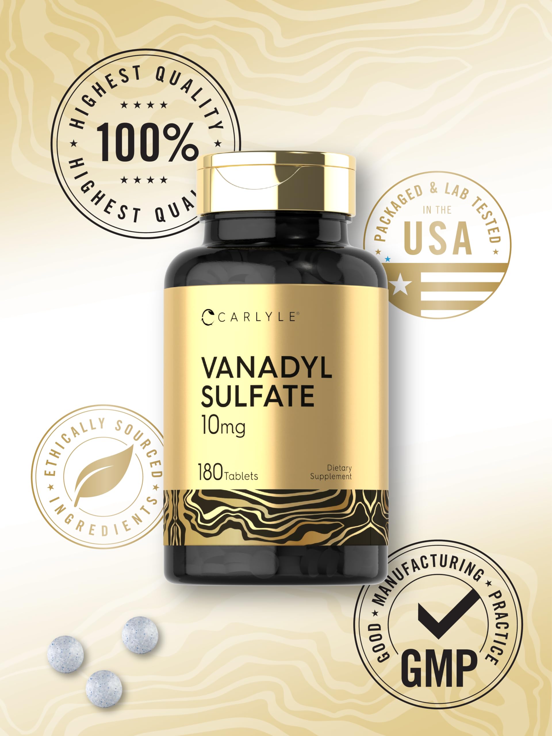 Foto 7 pulgar | Suplemento de Sulfato de Vanadilo Carlyle 10 Mg 180 Tabletas Vegetarianas