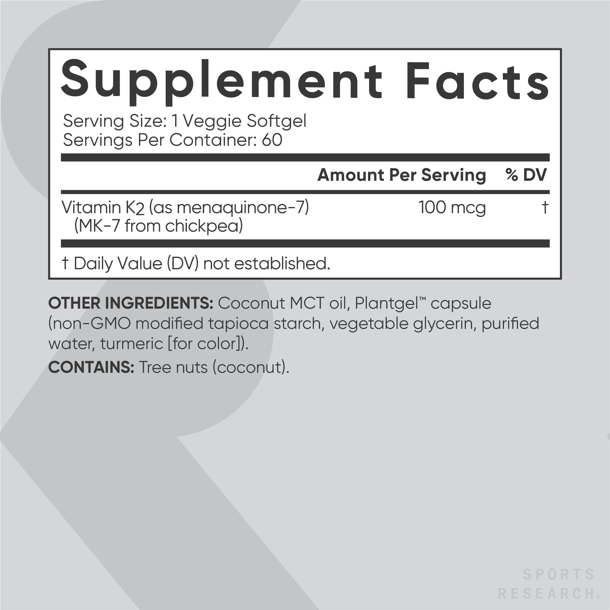 Foto 4 pulgar | Suplemento Sports Research Vitamina K2 Mk7 100 Mcg 60 Cápsulas Blandas - Venta Internacional
