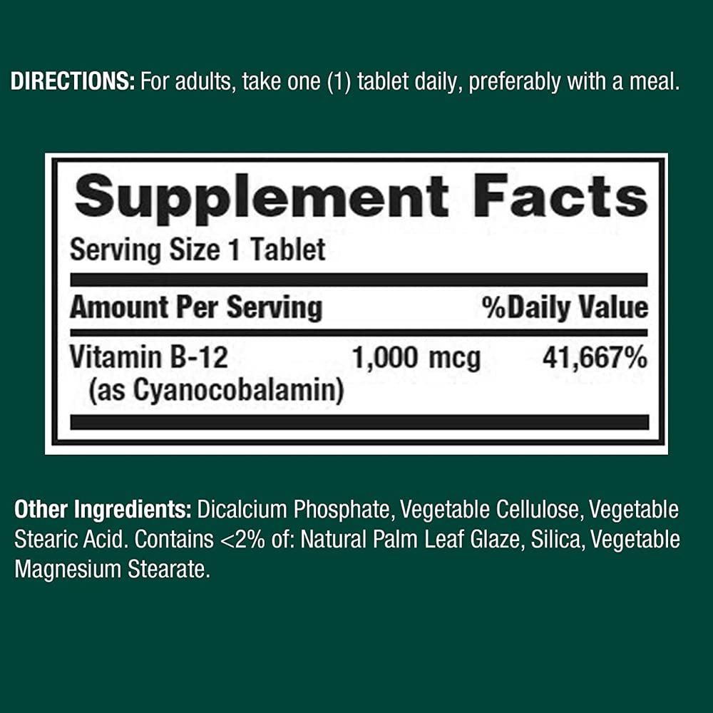 Foto 3 | Vitamina B12 Nature's Bounty Tabletas De 1000 Mcg 100 Unidades X3 - Venta Internacional