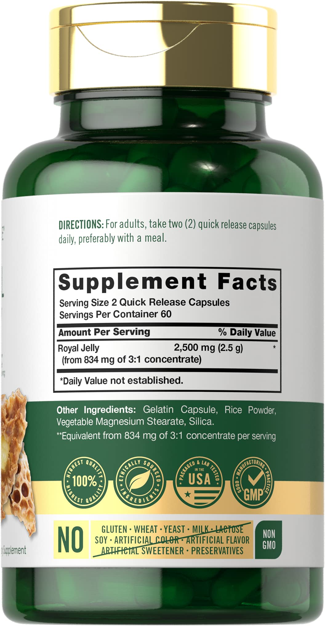 Foto 3 pulgar | Suplemento Carlyle Royal Jelly Cápsula de 2500 Mg 120 Unidades - Venta Internacional