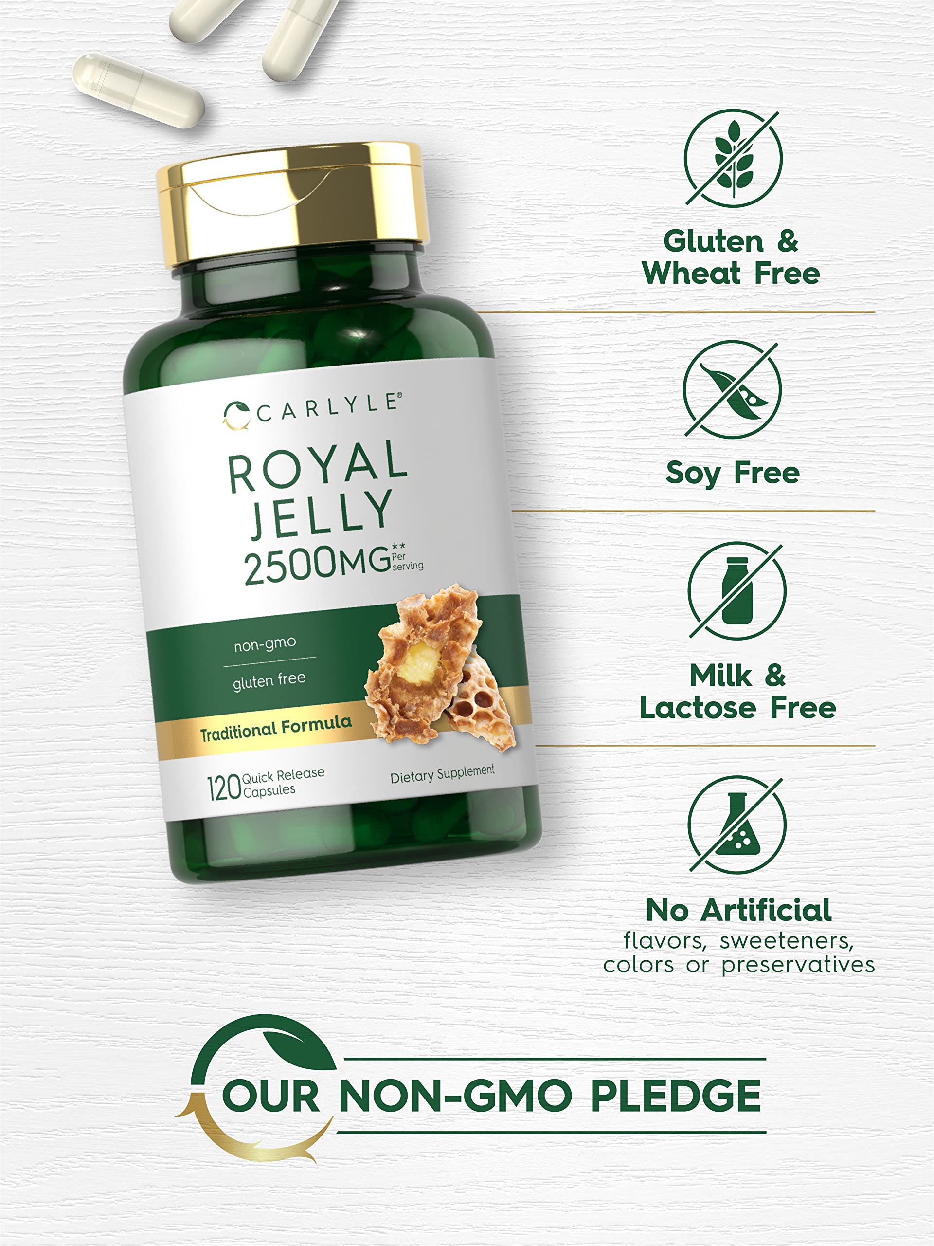 Foto 5 pulgar | Suplemento Carlyle Royal Jelly Cápsula de 2500 Mg 120 Unidades - Venta Internacional
