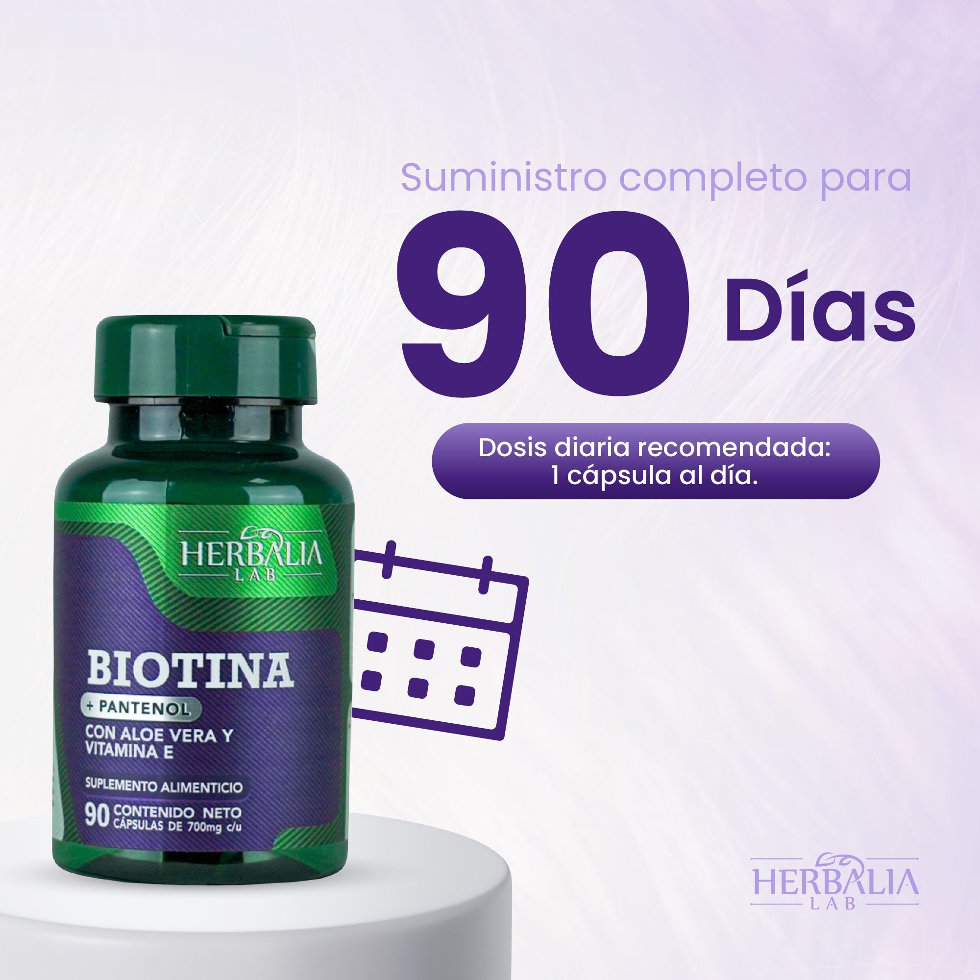 Foto 8 pulgar | Suplemento Alimenticio Herbalia Lab Vitaminas Hair Boost Biotina + Pantenol con Aloe Vera y Vitamina E Formula Premium