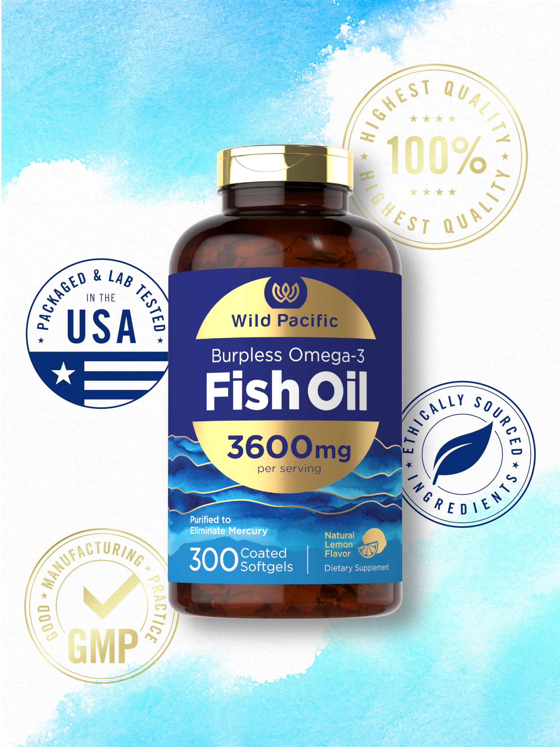 Foto 7 pulgar | Suplemento Carlyle Burpless Fish Oil 3600 Mg 300 Cápsulas Blandas - Venta Internacional