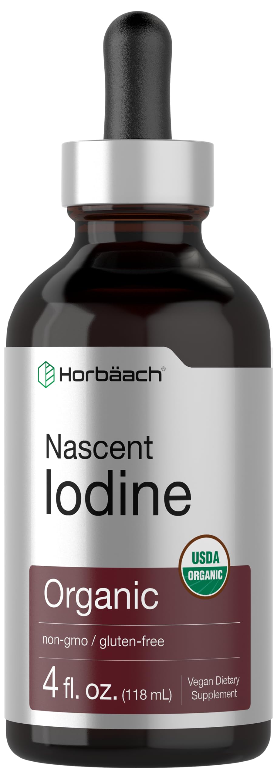 Foto 2 pulgar | Suplemento Horbäach Nascent Yodo 325 Mcg 120 ml Vegano y Orgánico - Venta Internacional
