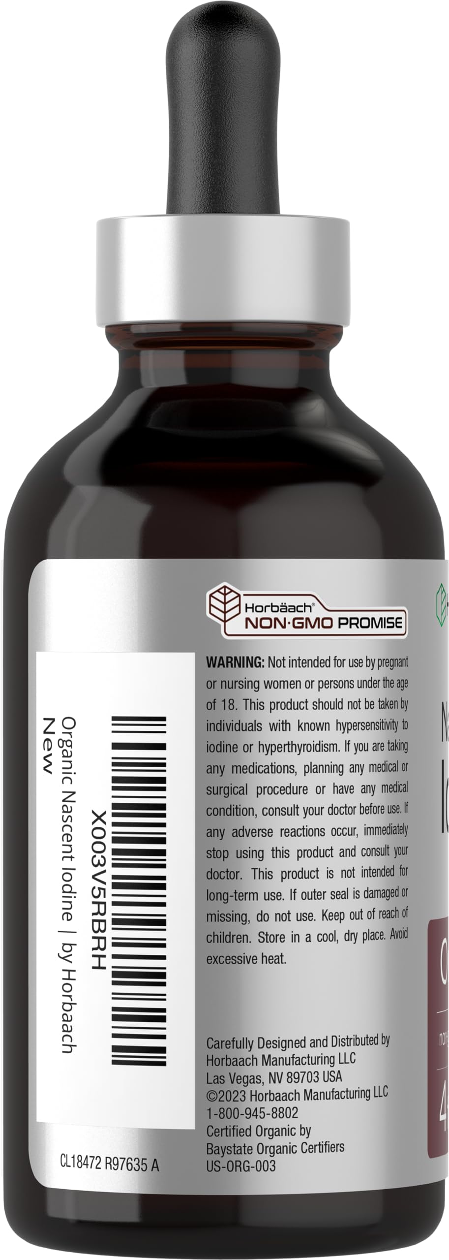 Foto 4 pulgar | Suplemento Horbäach Nascent Yodo 325 Mcg 120 ml Vegano y Orgánico - Venta Internacional