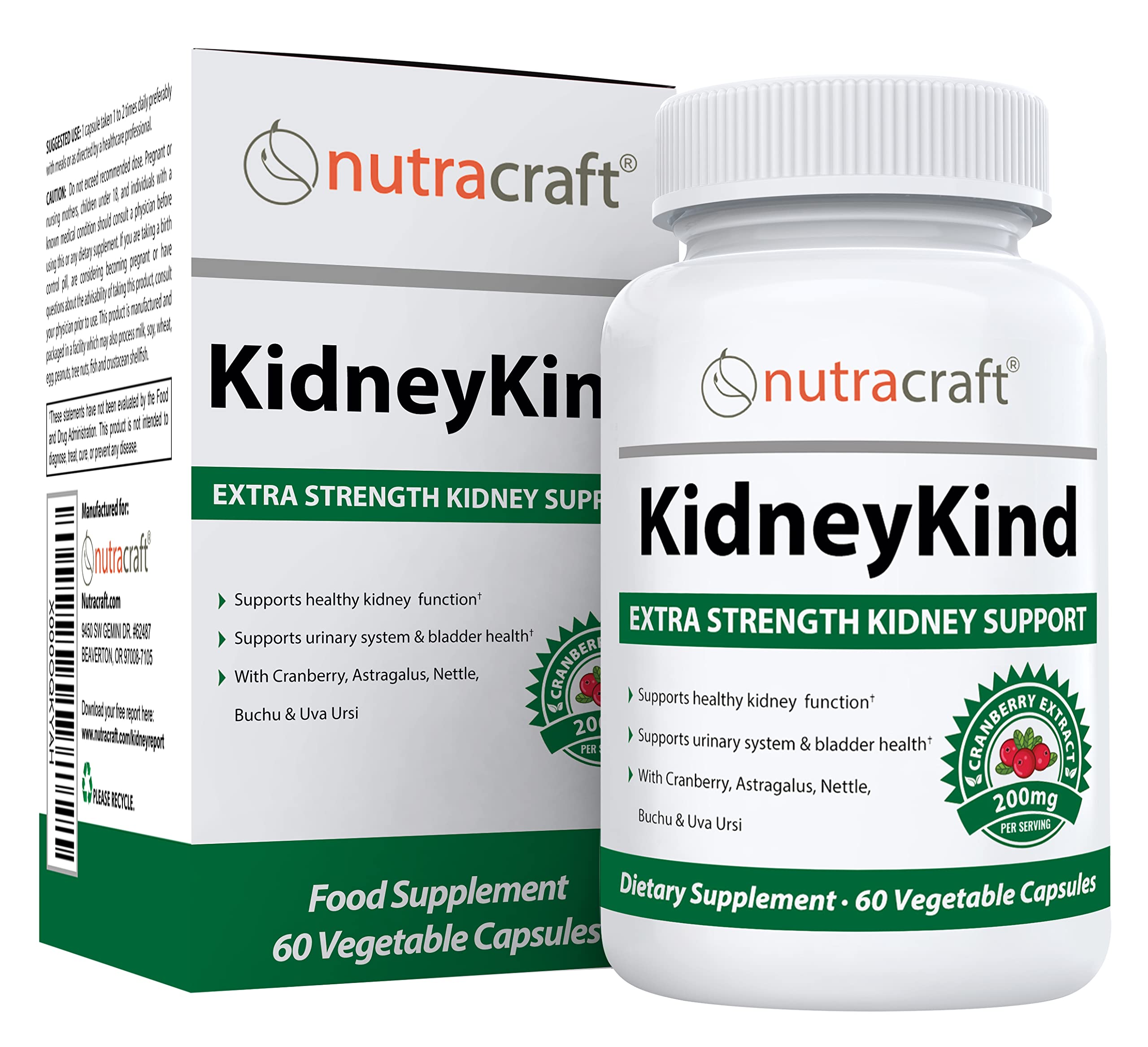 Suplemento Nutracraft Kidneykind #1 Para Apoyo Renal 60 Cápsulas - Venta Internacional