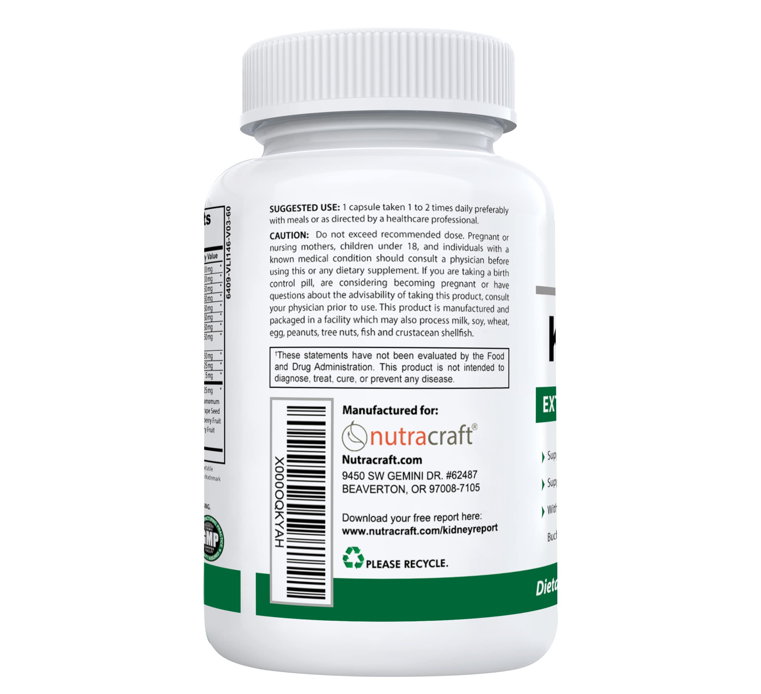 Foto 4 pulgar | Suplemento Nutracraft Kidneykind #1 Para Apoyo Renal 60 Cápsulas - Venta Internacional