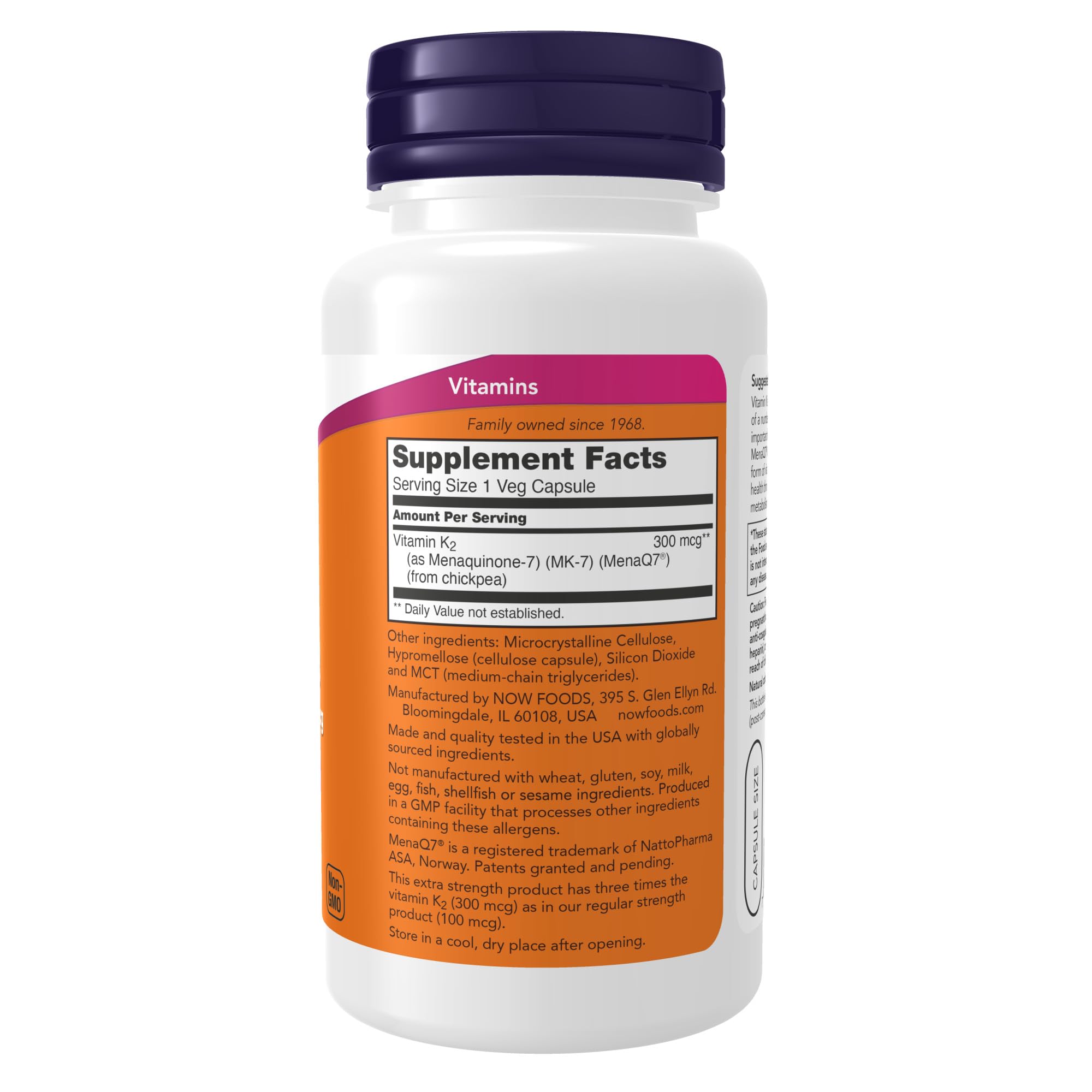 Foto 3 pulgar | Suplemento Now Mk-7 De Vitamina K-2 300 Mcg 120 Cápsulas Vegetarianas - Venta Internacional
