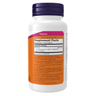 Foto 2 | Suplemento Now Mk-7 De Vitamina K-2 300 Mcg 120 Cápsulas Vegetarianas - Venta Internacional