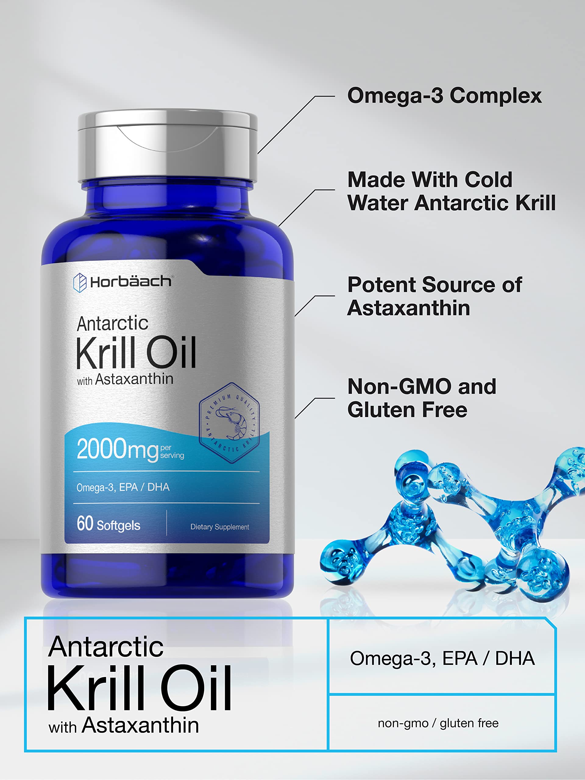 Foto 4 pulgar | Suplemento Horbäach Aceite de Krill 60 Cápsulas-Venta Internacional
