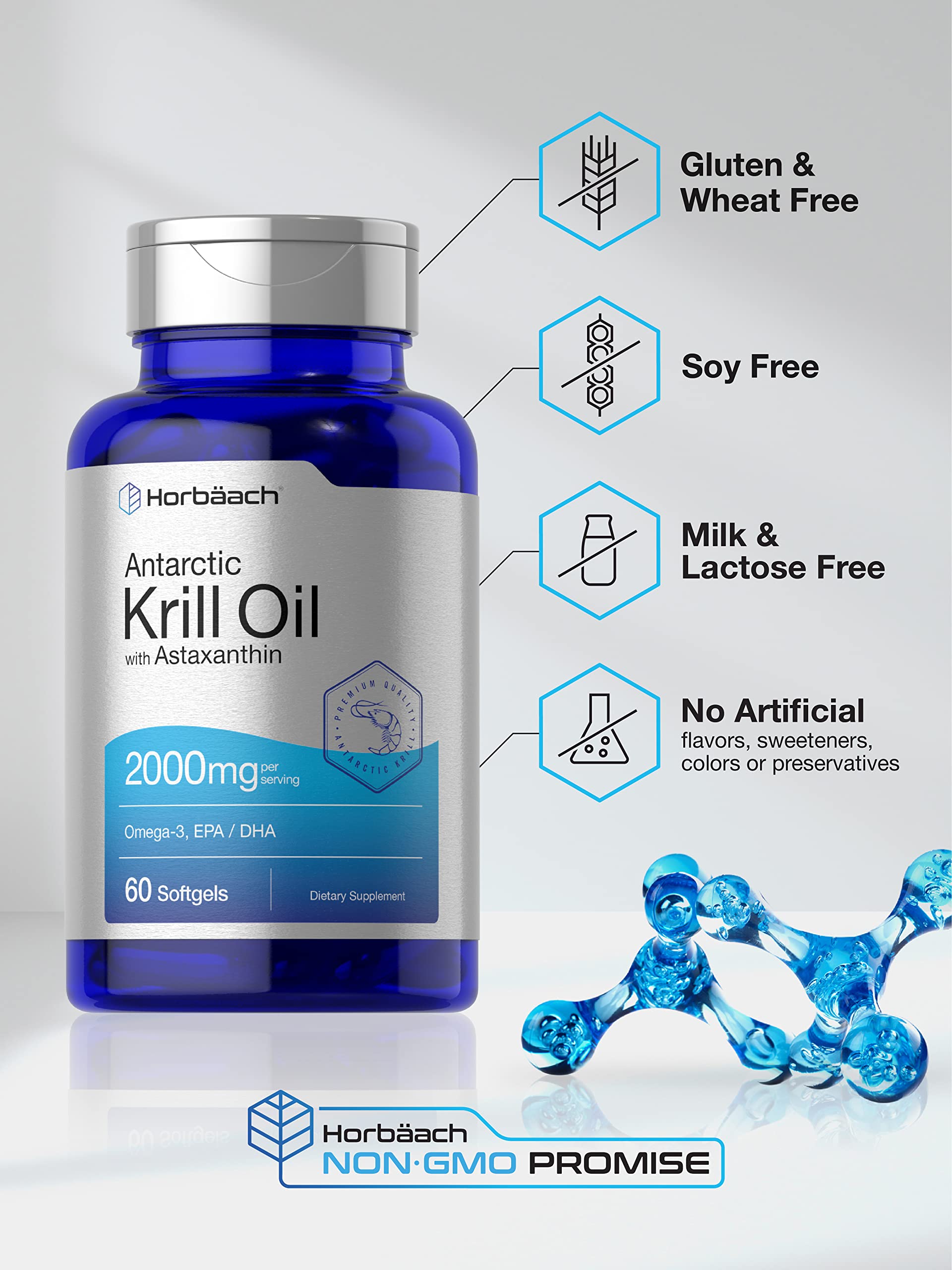 Foto 5 pulgar | Suplemento Horbäach Aceite de Krill 60 Cápsulas-Venta Internacional